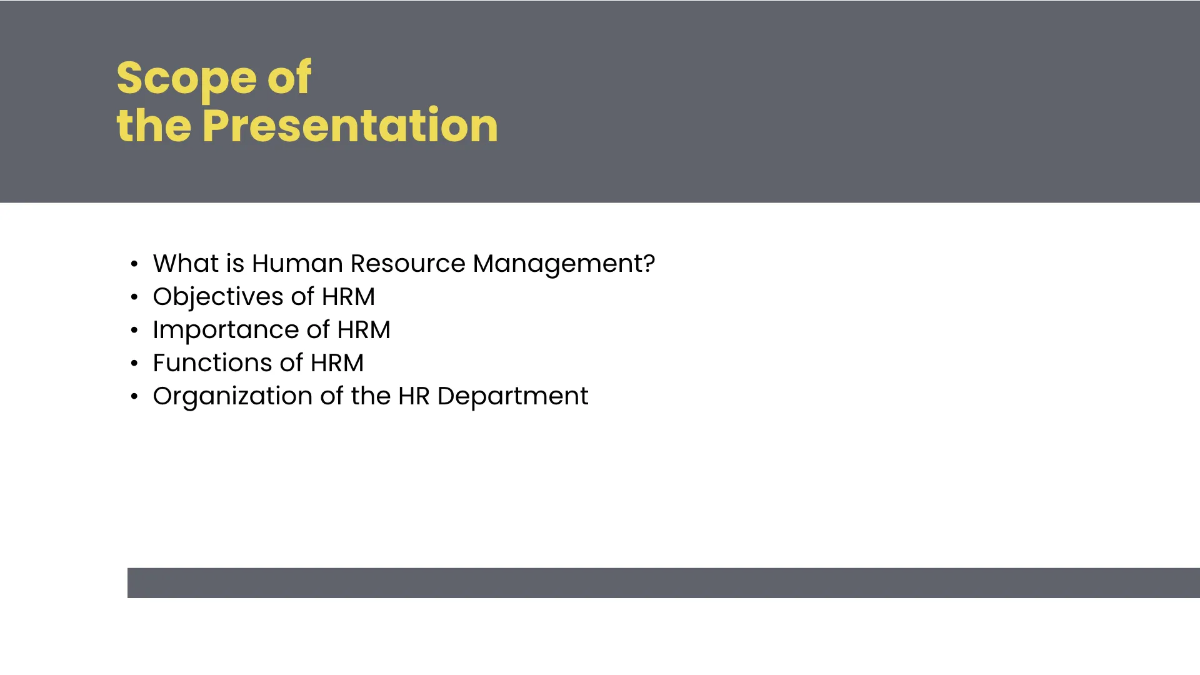 Free HR Management Presentation Template to Edit Online