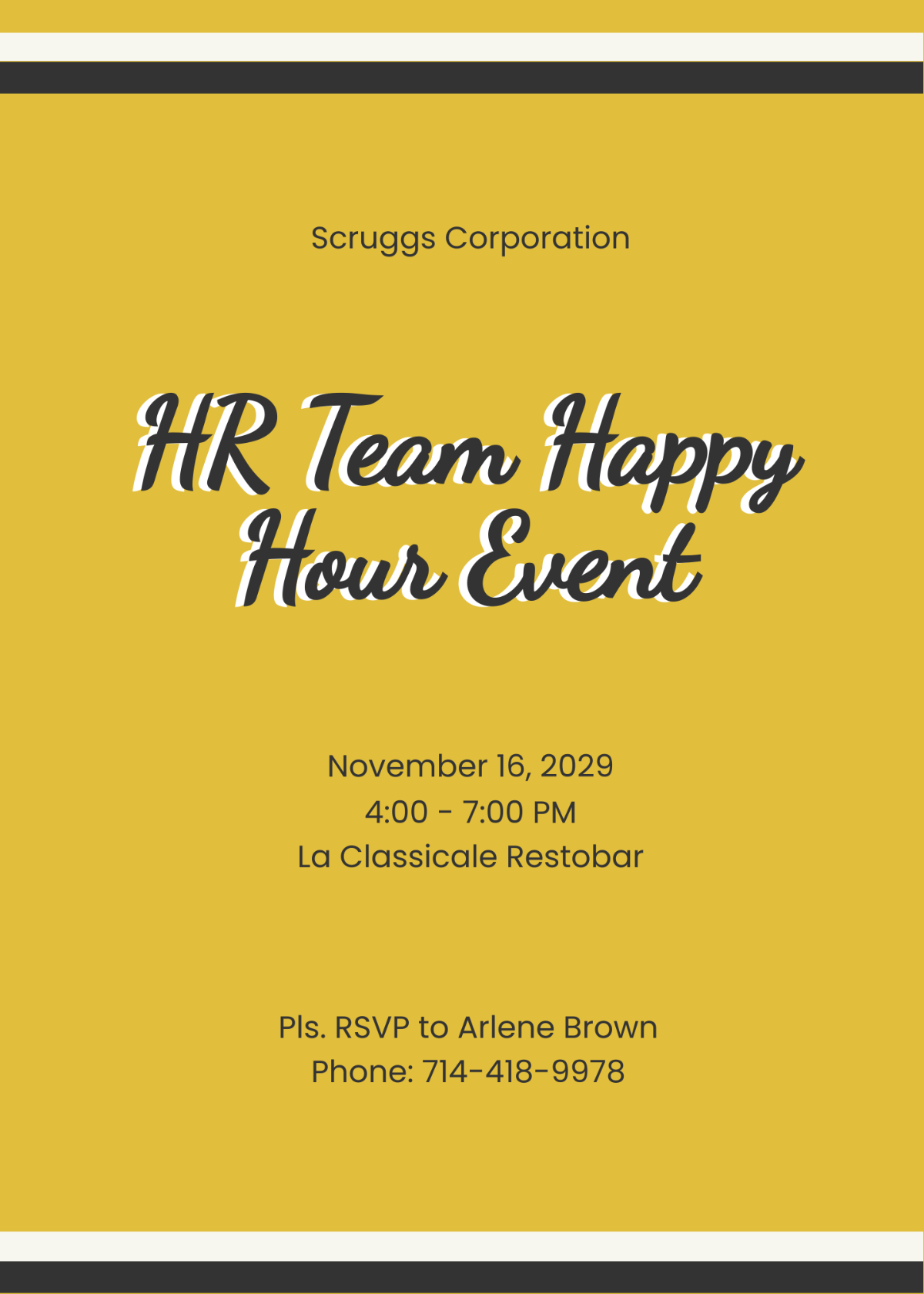 HR Happy Hour Invitation Template