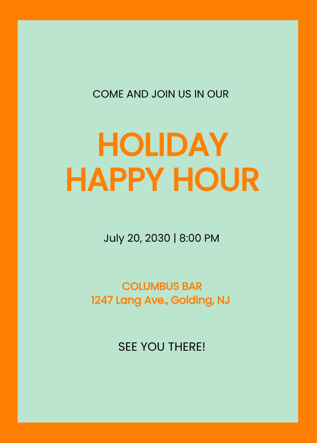 Holiday Happy Hour Invitation Template