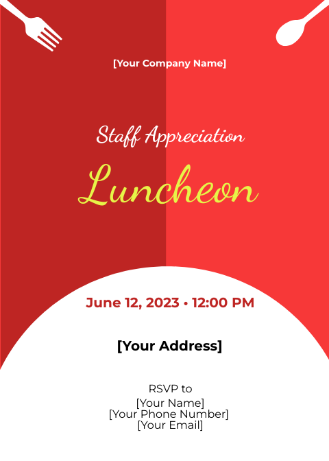 Staff Appreciation Luncheon Invitation