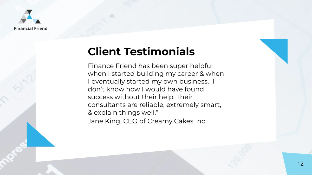 Free Finance Consultant Presentation Template to Edit Online