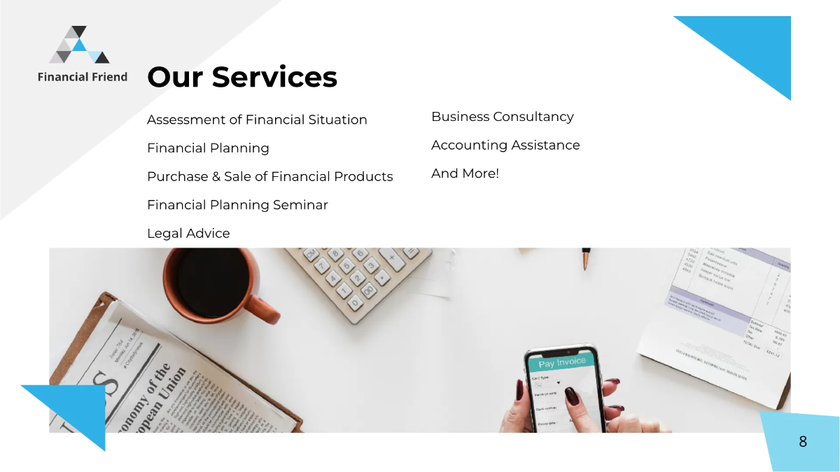 Free Finance Consultant Presentation Template to Edit Online