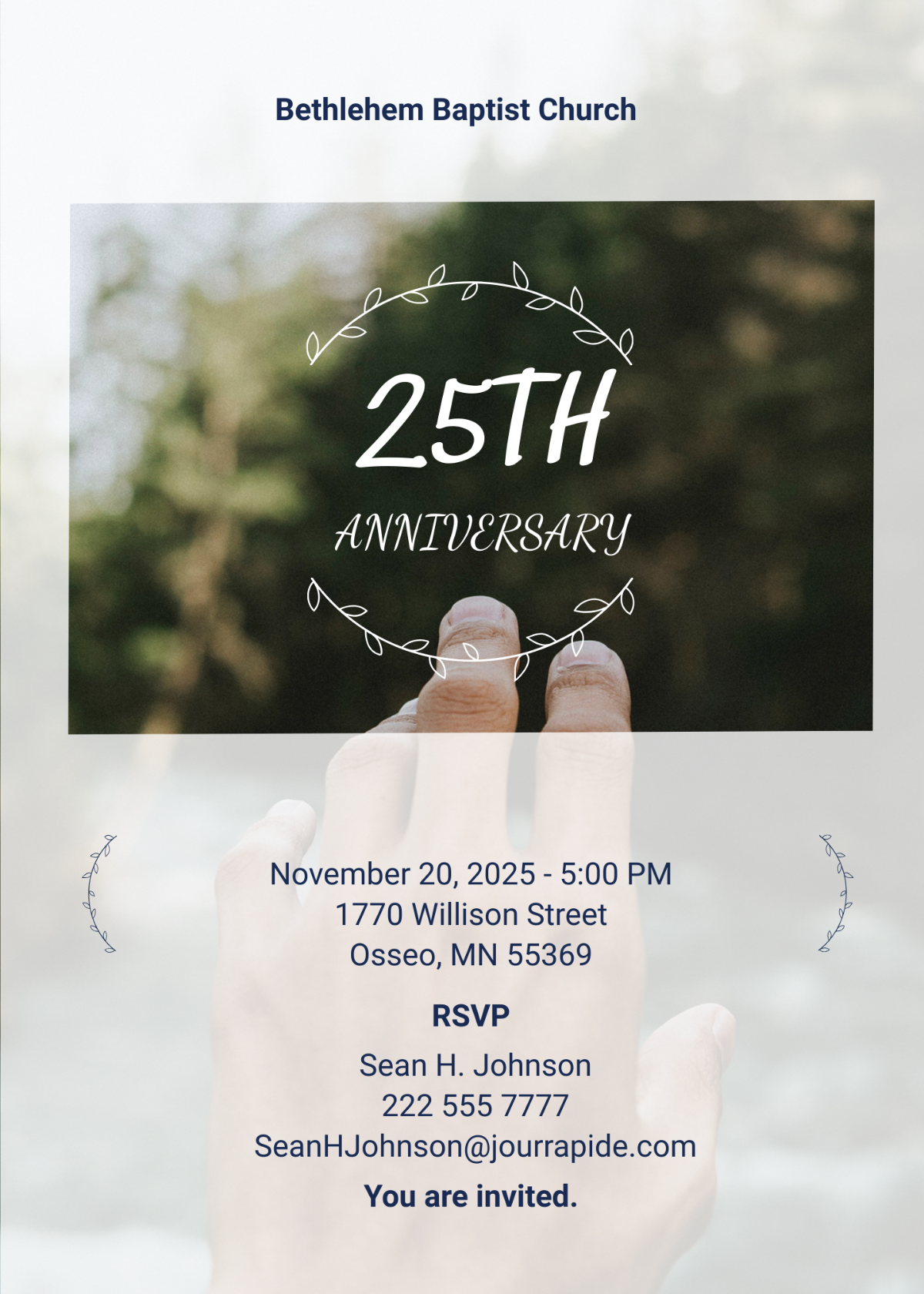 25th Church Anniversary Invitation