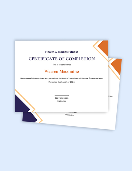 FREE Fitness Certificate Template - Download in Word, Google Docs ...