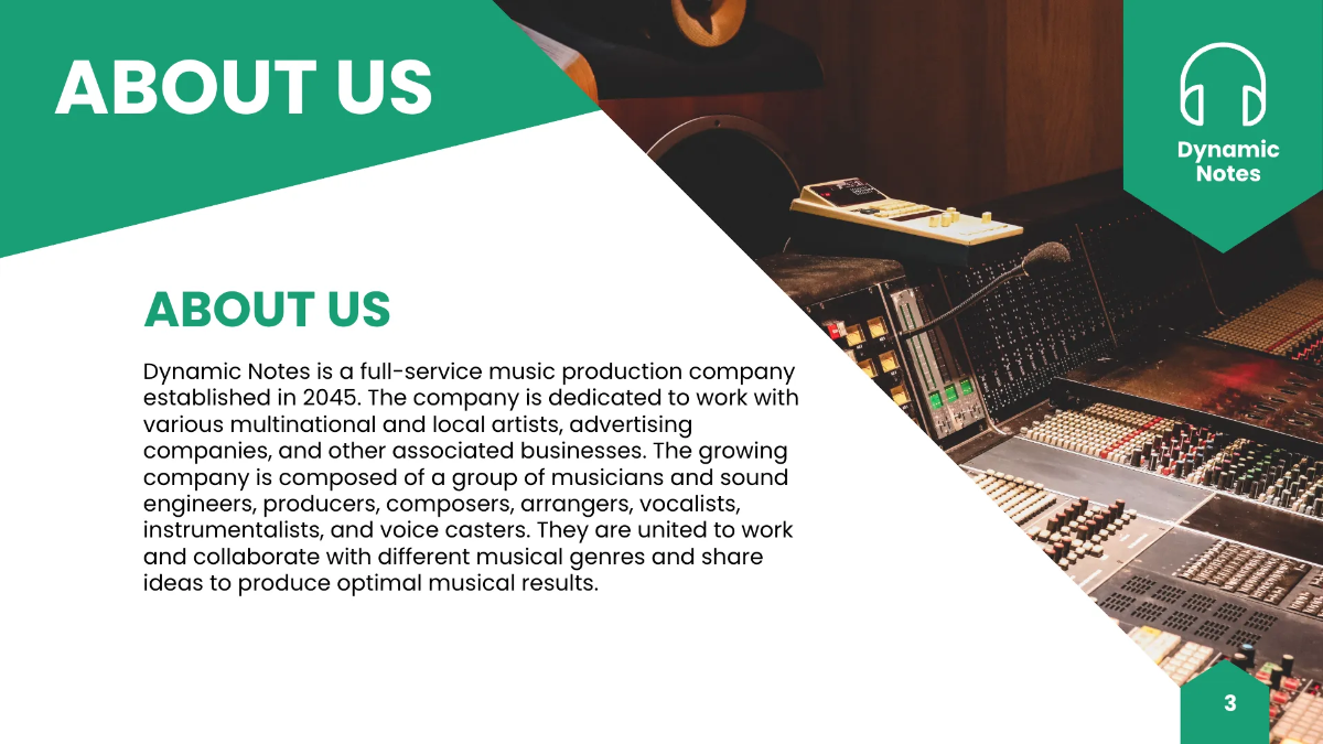 Free Music Production Presentation Template to Edit Online