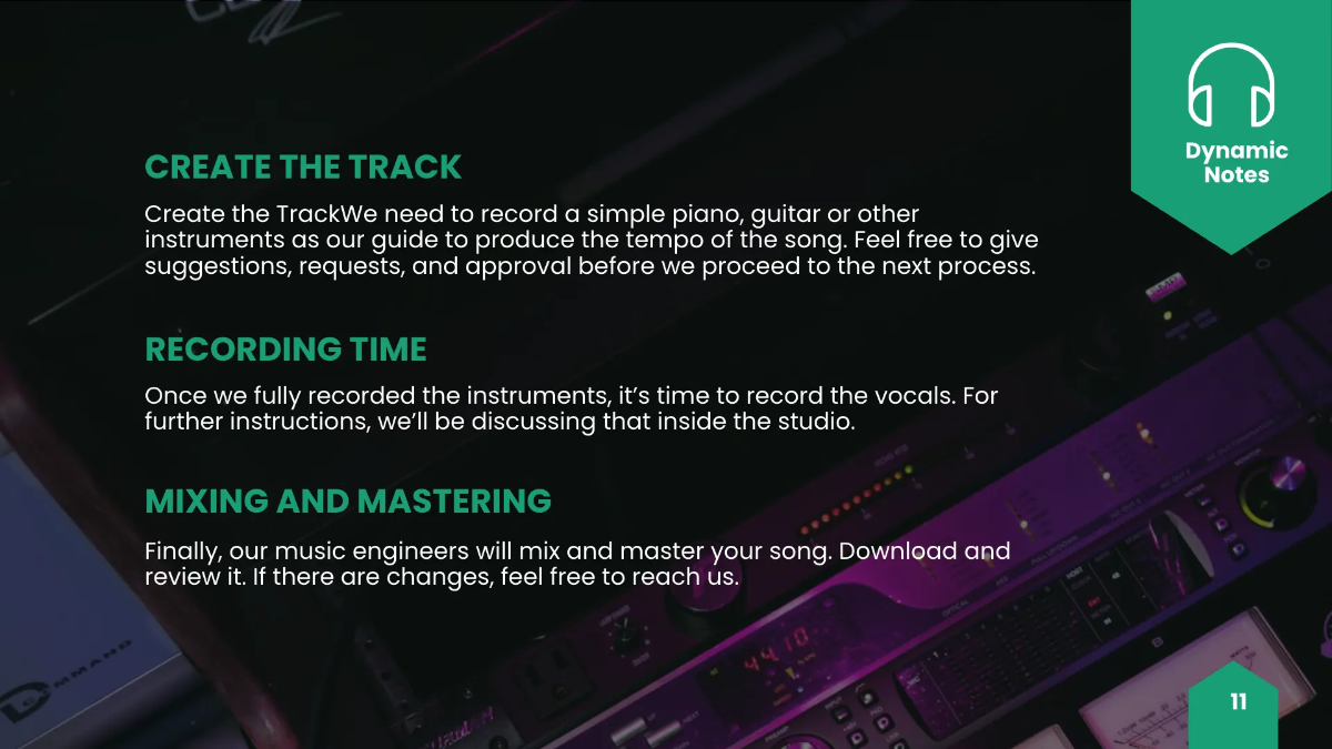 Free Music Production Presentation Template to Edit Online