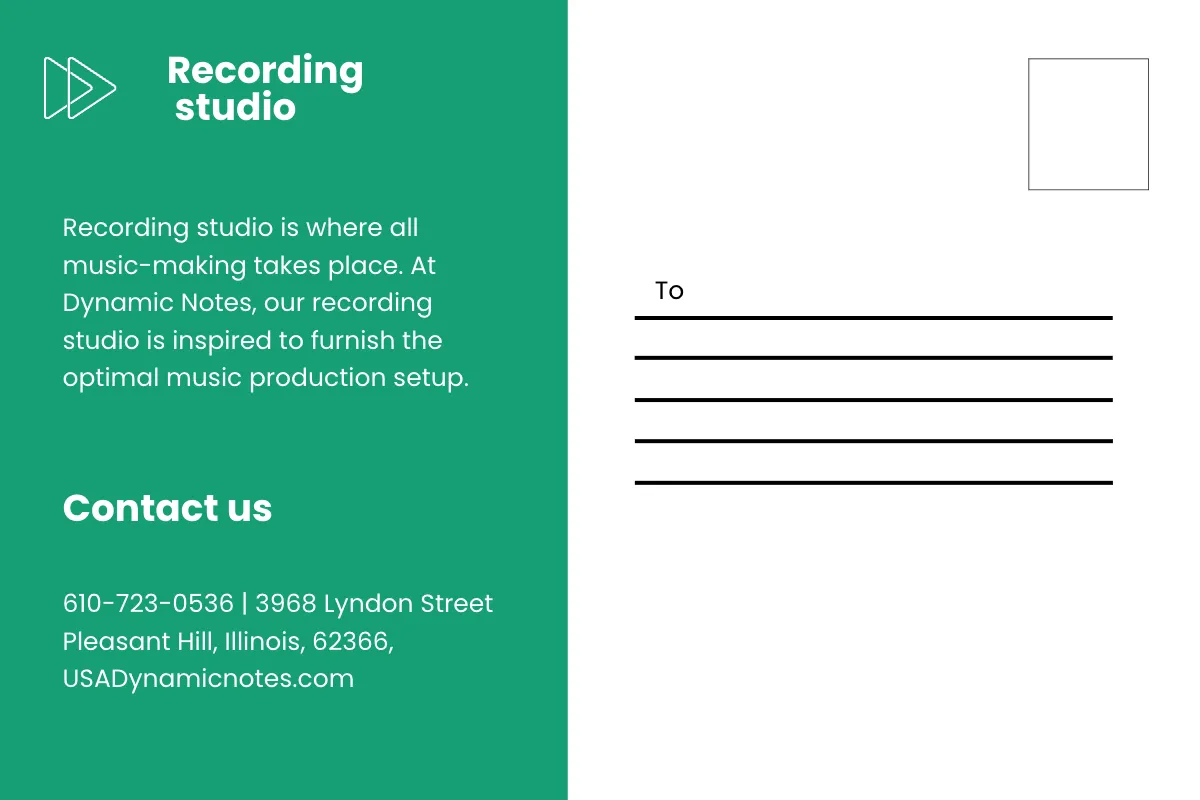 Free Music Production Postcard Template to Edit Online