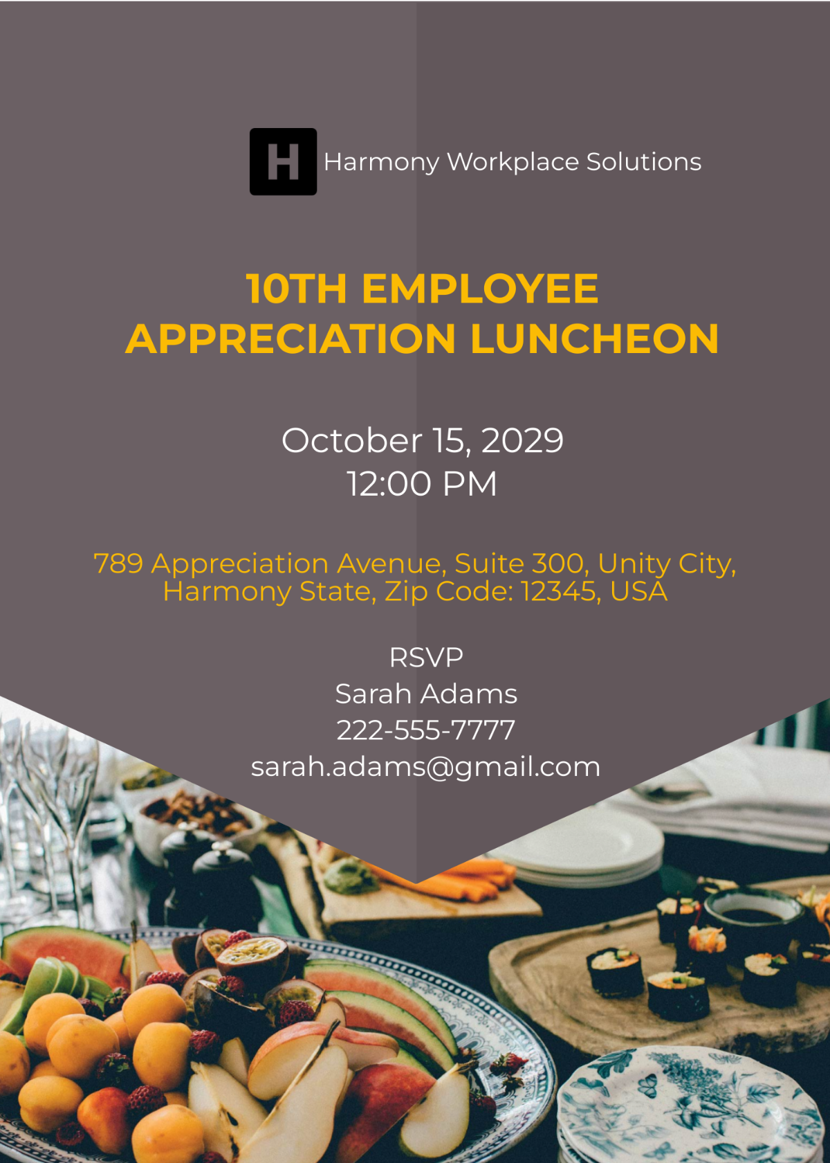Employee Appreciation Luncheon Invitation