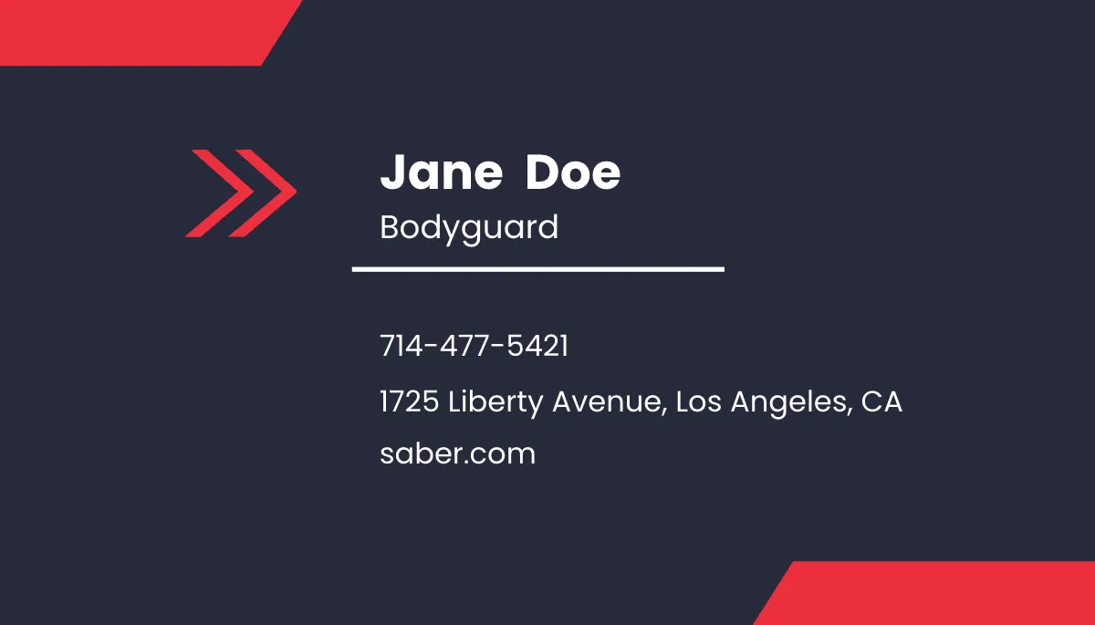 Free Security Guard Services Business Card Template to Edit Online