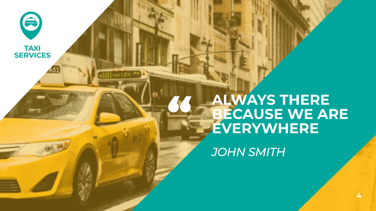 Free Taxi Services Presentation Template to Edit Online