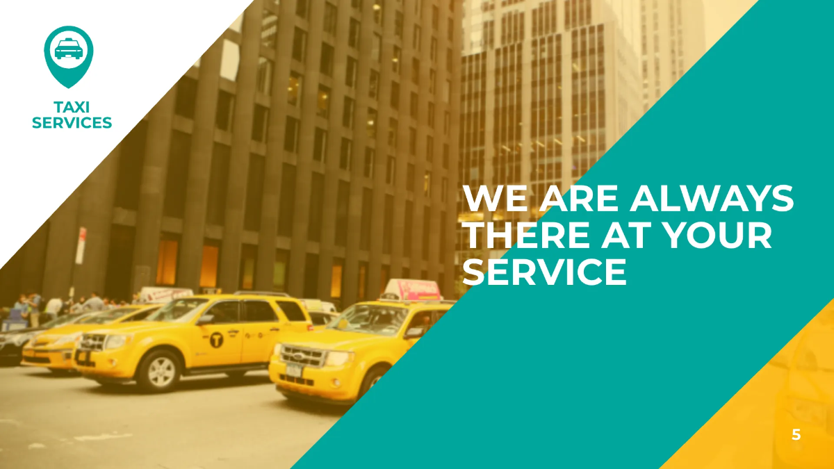 Free Taxi Services Presentation Template to Edit Online