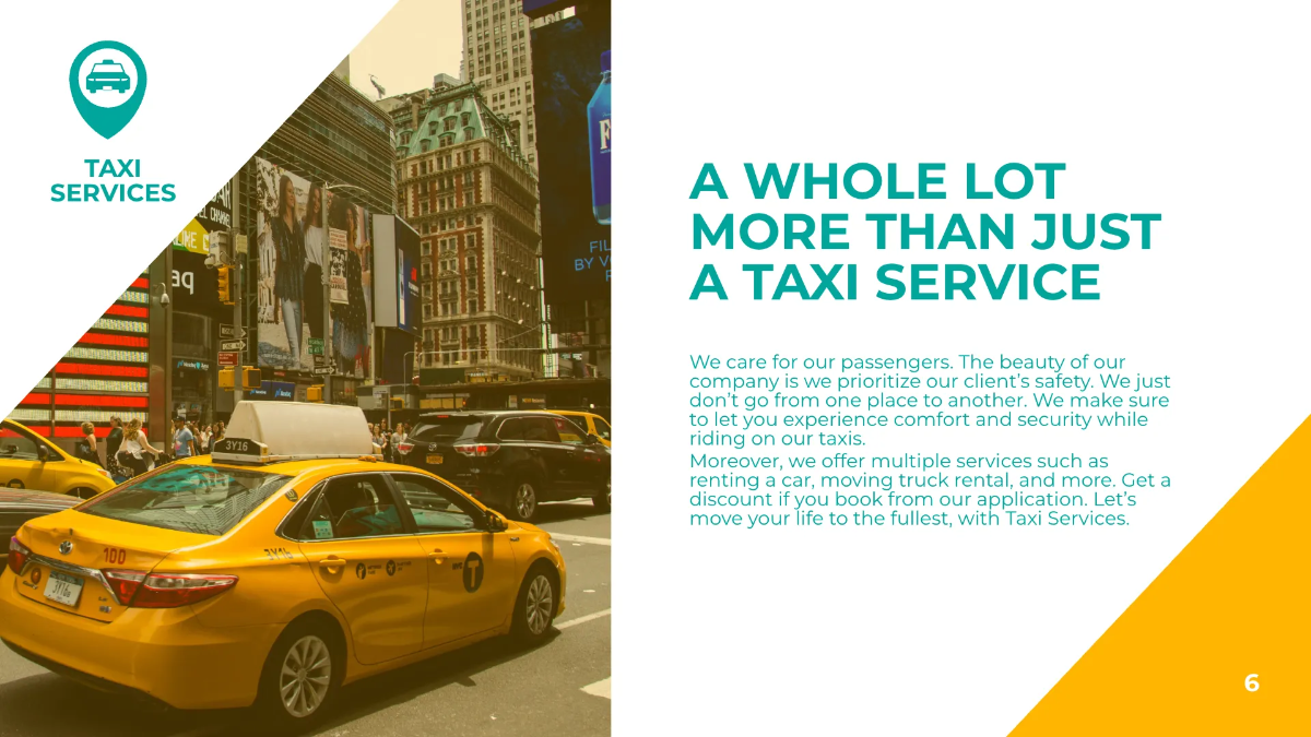 Free Taxi Services Presentation Template to Edit Online