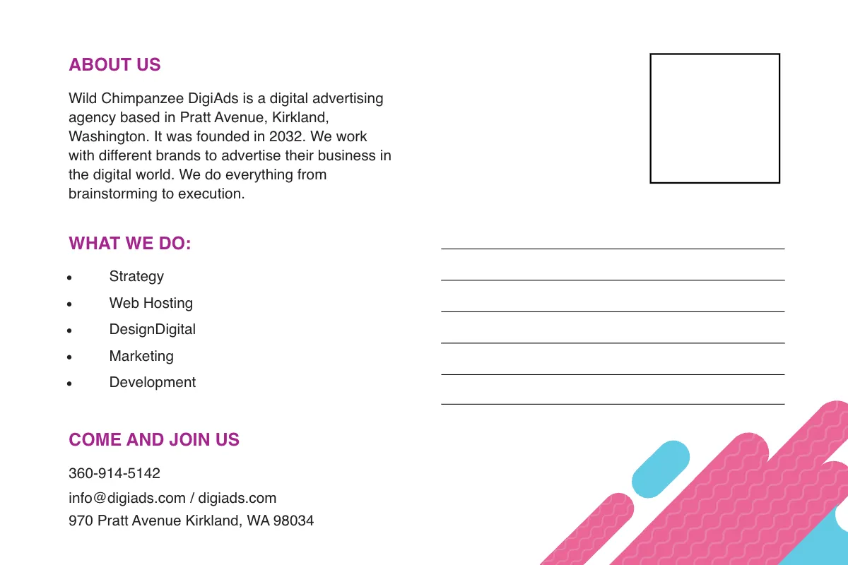 Free Digital Advertising Agency Postcard Template to Edit Online