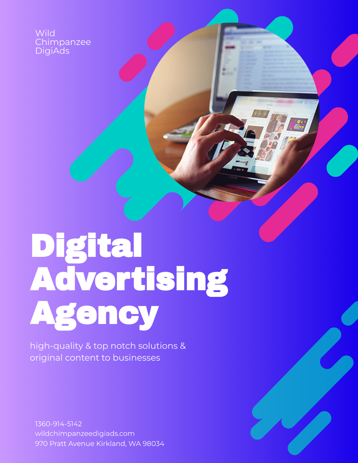 Digital Advertising Agency Pamphlet Template