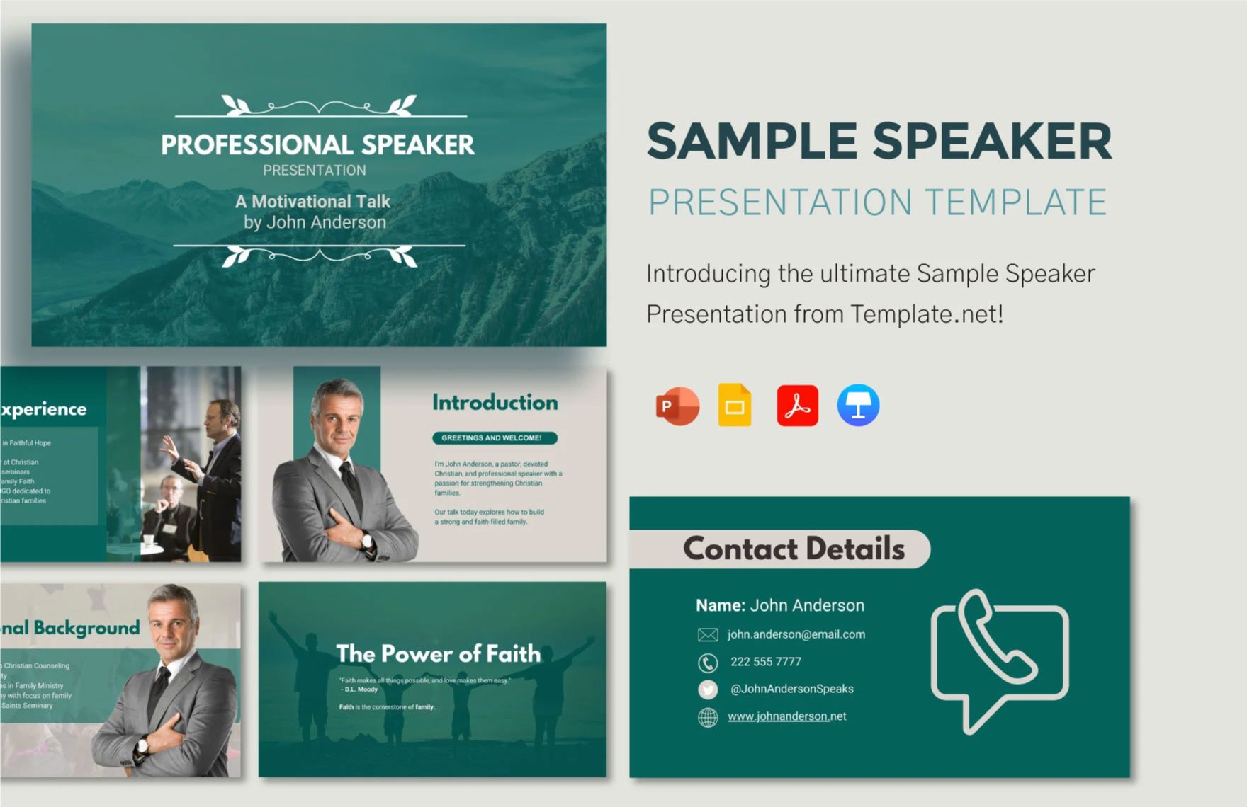 Free Sample Speaker Template in PDF, PowerPoint, Google Slides, Apple Keynote