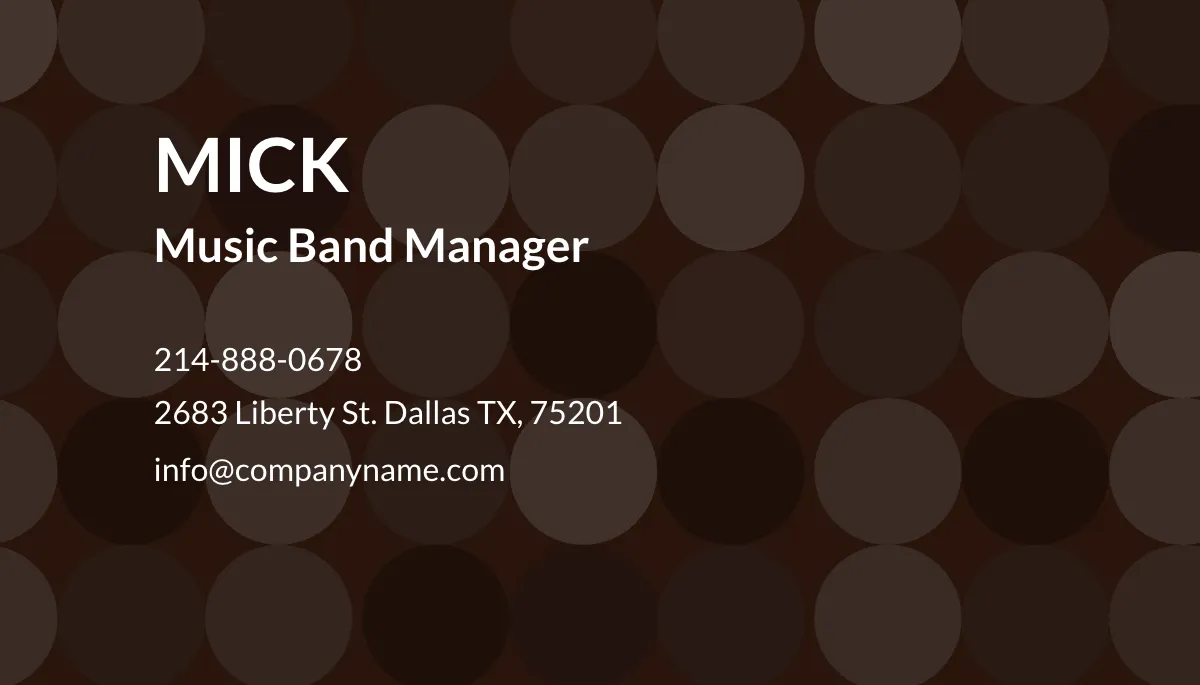 Free Live Music Band Business Card Template to Edit Online