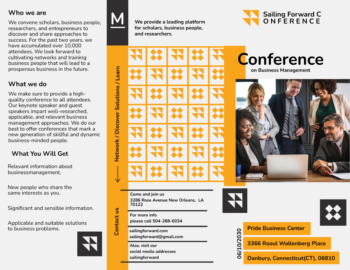 Sample Conference Tri-Fold Brochure Template - Edit Online & Download