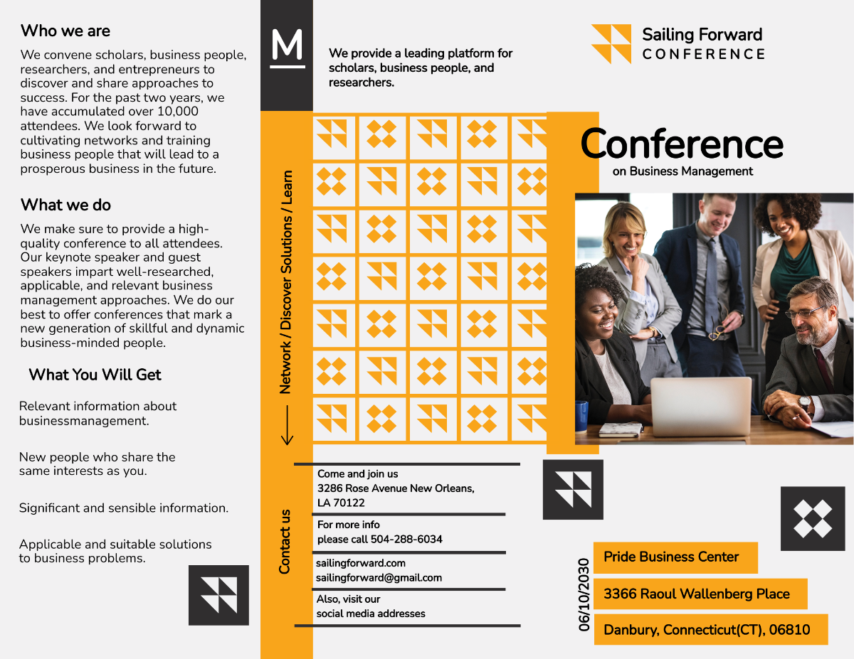 Free Sample Conference Tri-Fold Brochure Template