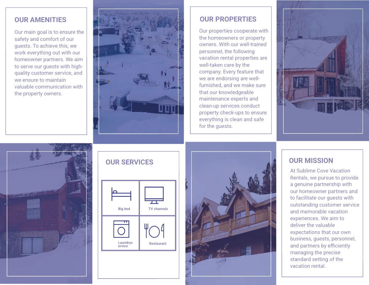 Free Modern Vacation Rental Bi-Fold Brochure Template to Edit Online