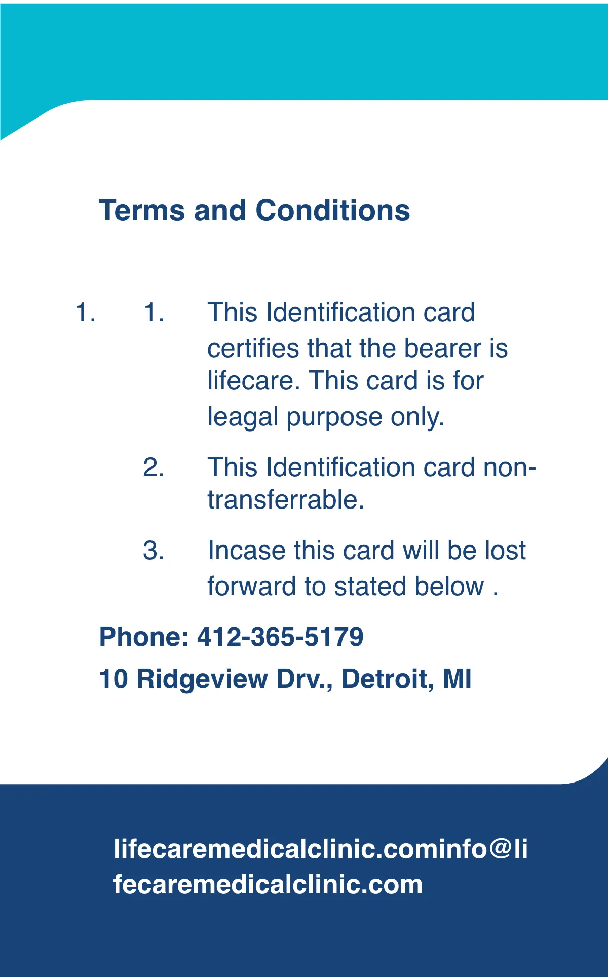 Free Simple Clinic ID Card Template to Edit Online