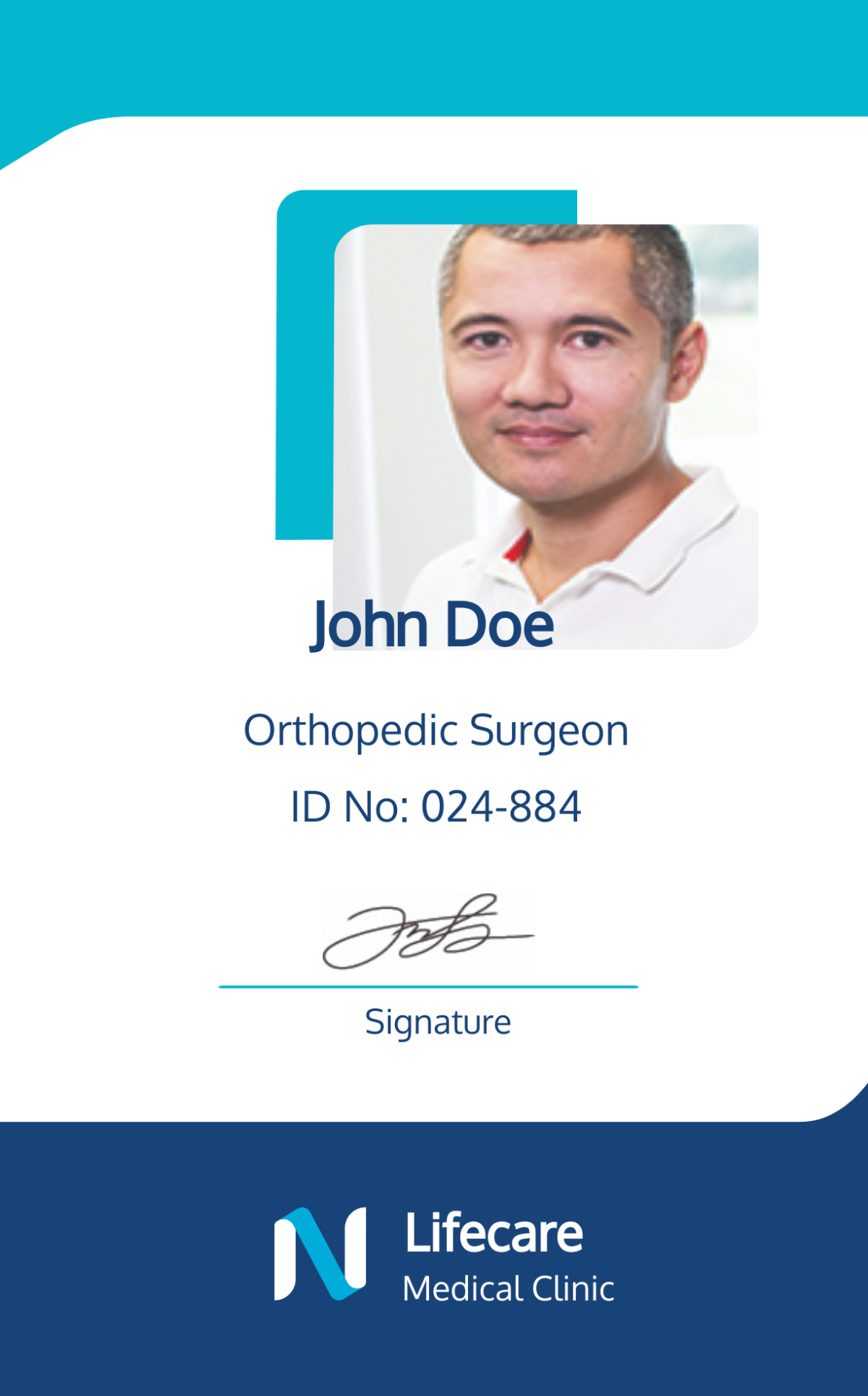 Simple Clinic ID Card Template