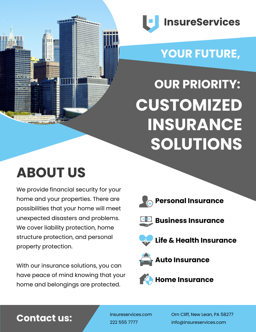 Insurance Agency Pamphlet Template