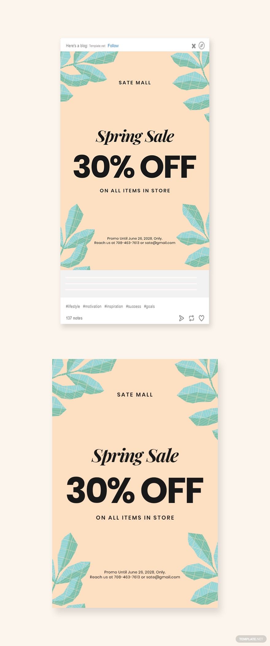 30 Off Holiday Sale Tumblr Post Template in PSD