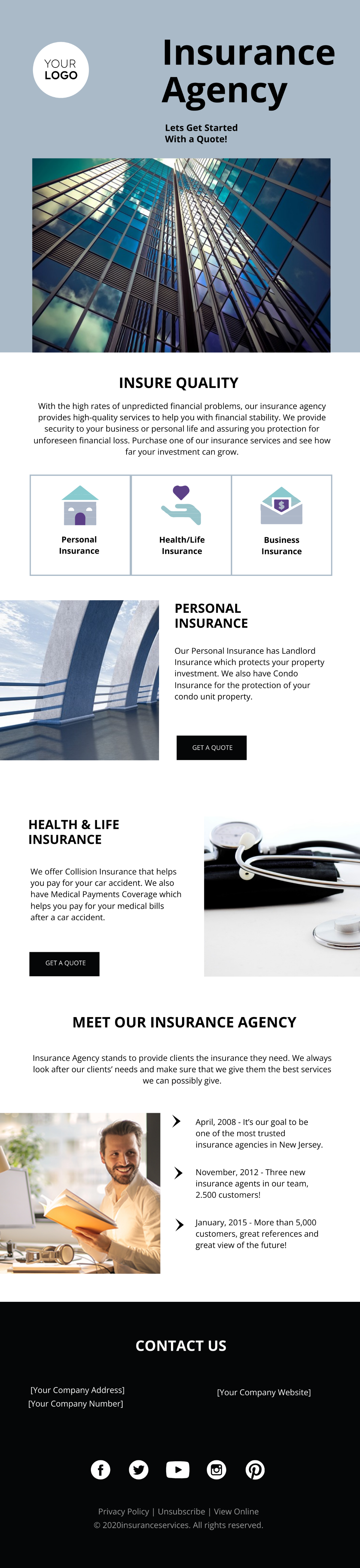 Insurance Agency Email Newsletter Template
