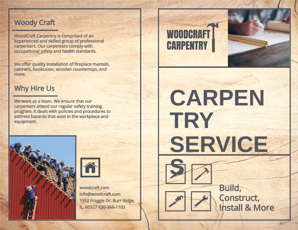 Carpenter Bi-Fold Brochure Template