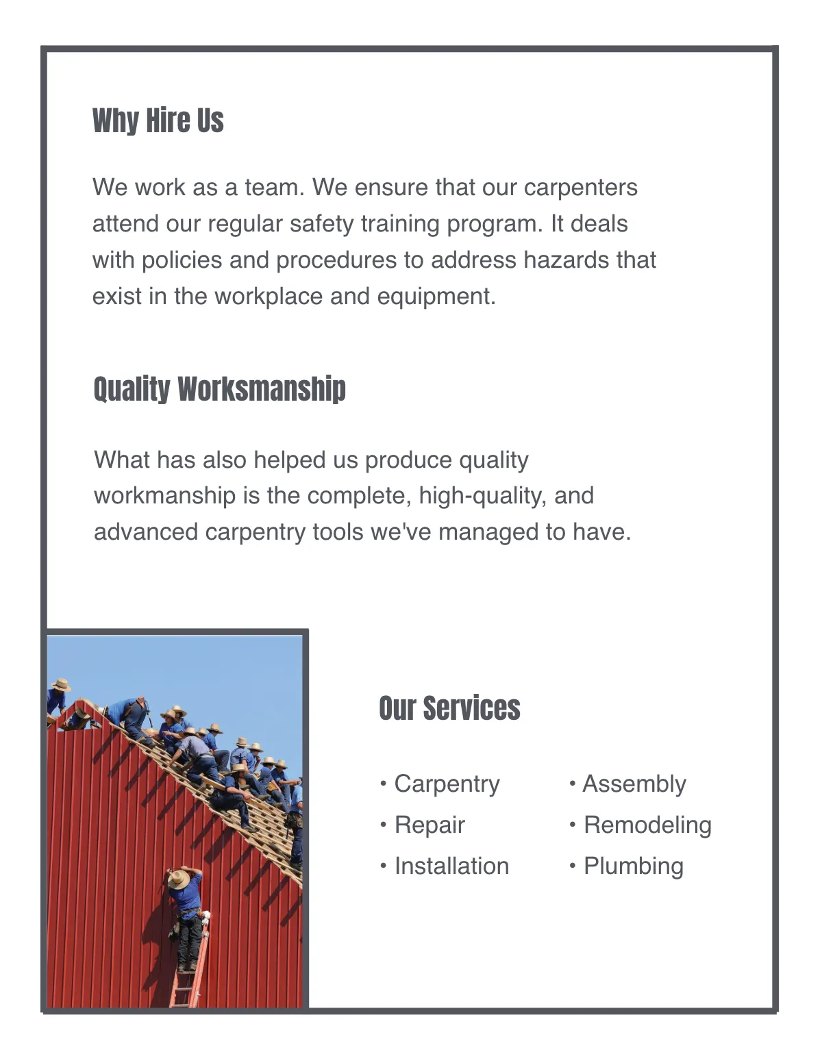 Free Carpenter Pamphlet Template to Edit Online