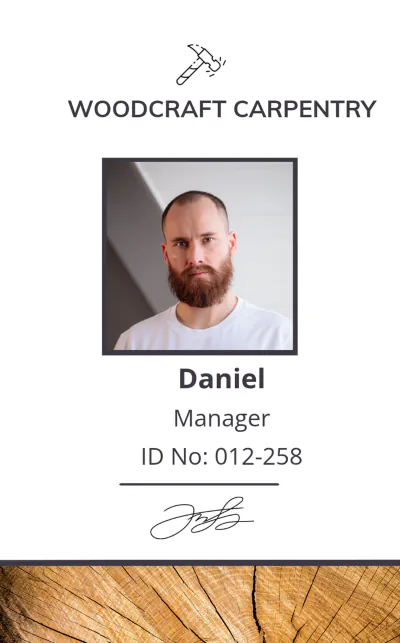 Free Carpenter ID Card Template to Edit Online