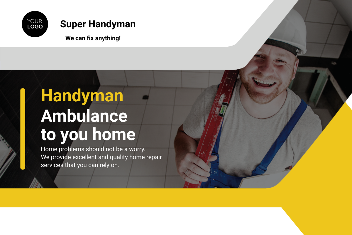 Handyman Postcard Template - Edit Online & Download