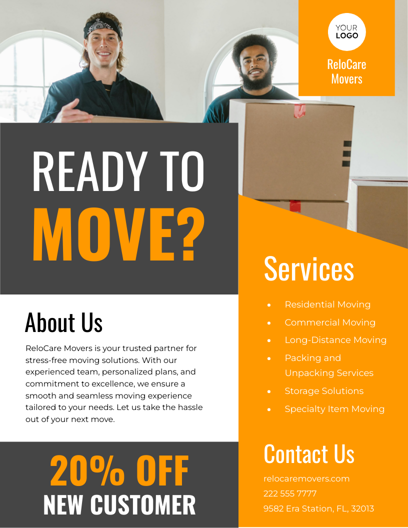 Moving Company Pamphlet Template