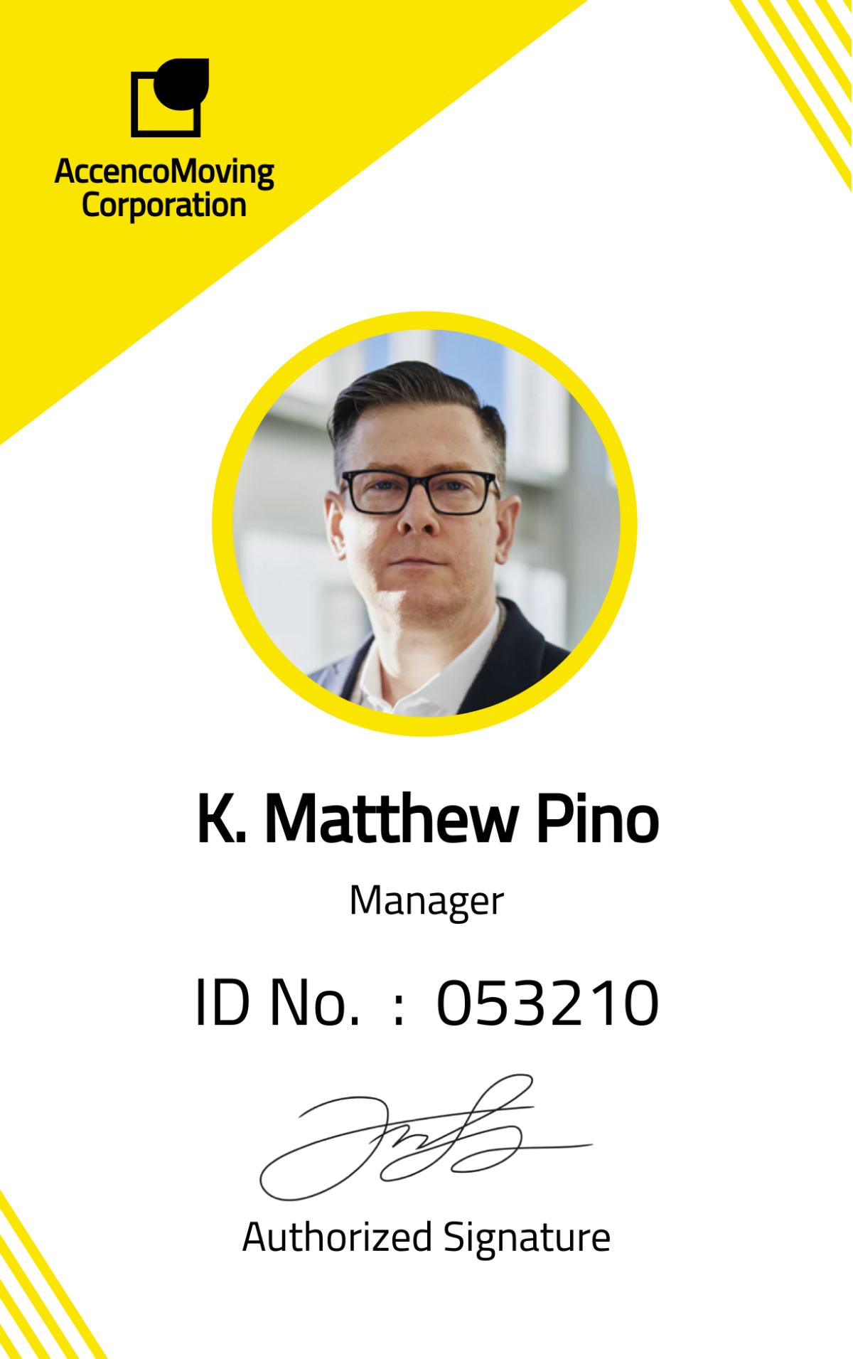 Moving Company ID Card Template