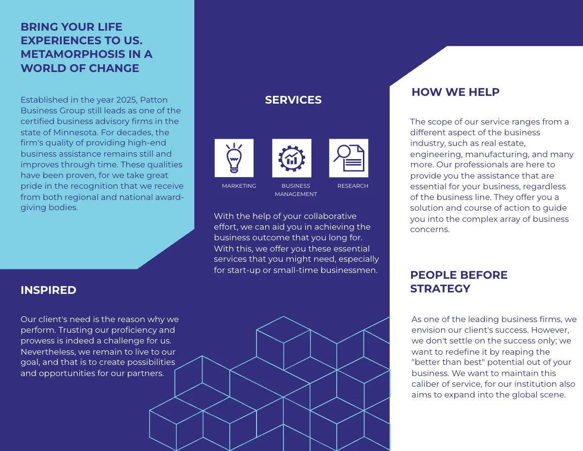 Free Business Advisor Tri-Fold Brochure Template to Edit Online