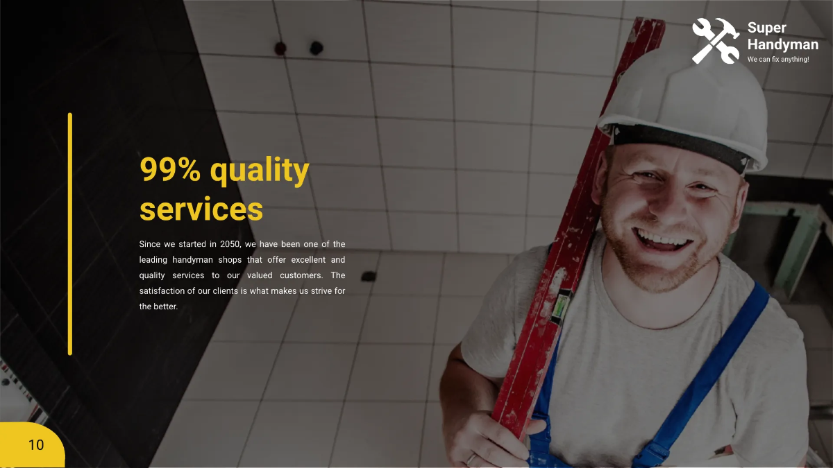 Free Handyman Presentation Template to Edit Online