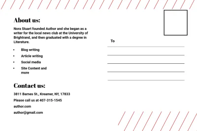 Free Author Postcard Template to Edit Online