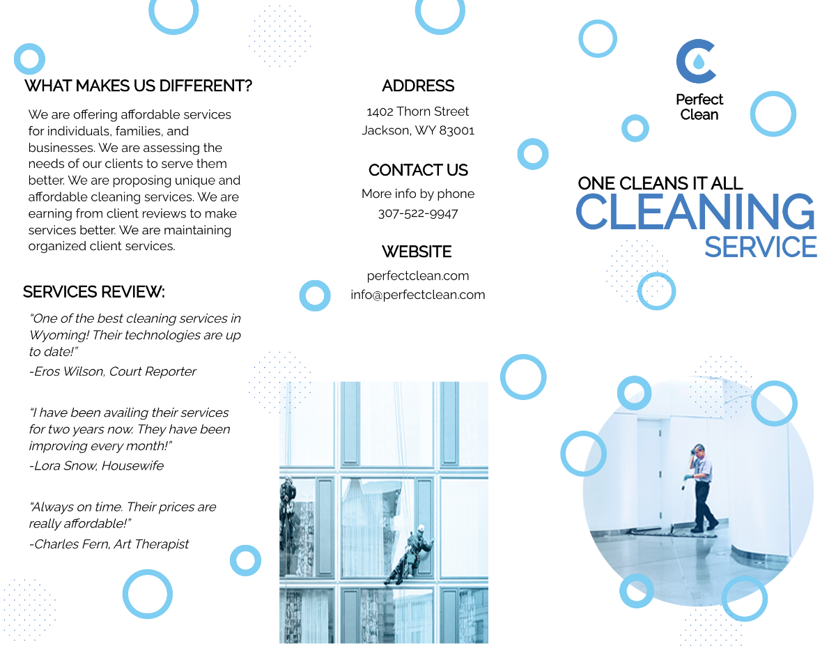 Cleaning Services Tri-Fold Brochure Template