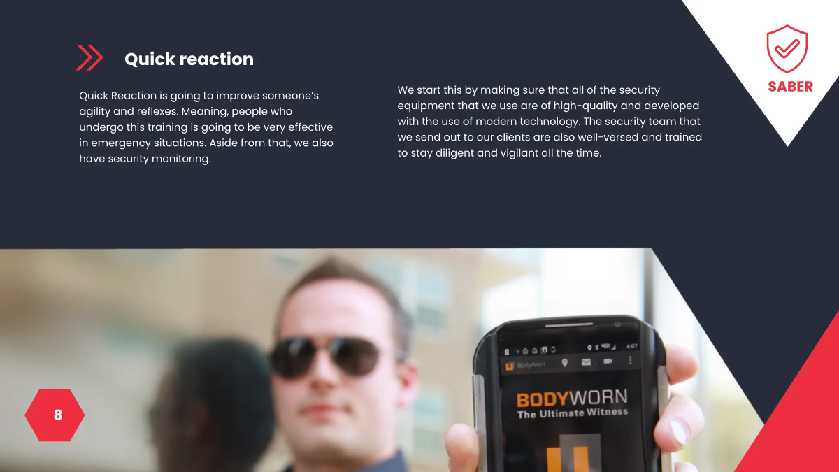 Free Security Guard Services Presentation Template to Edit Online