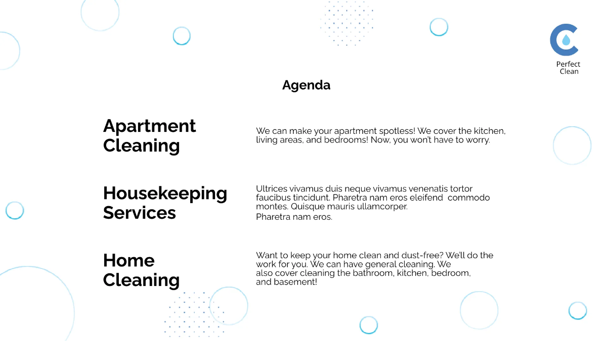 Free Cleaning Services Presentation Template to Edit Online