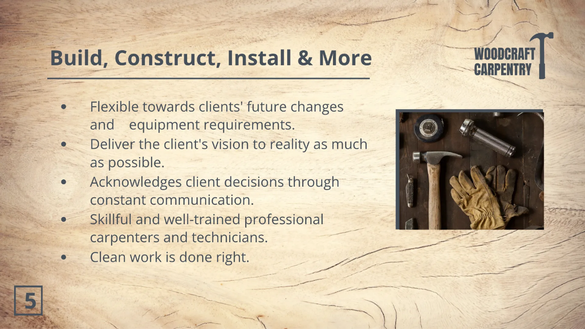 Free Carpenter Presentation Template to Edit Online