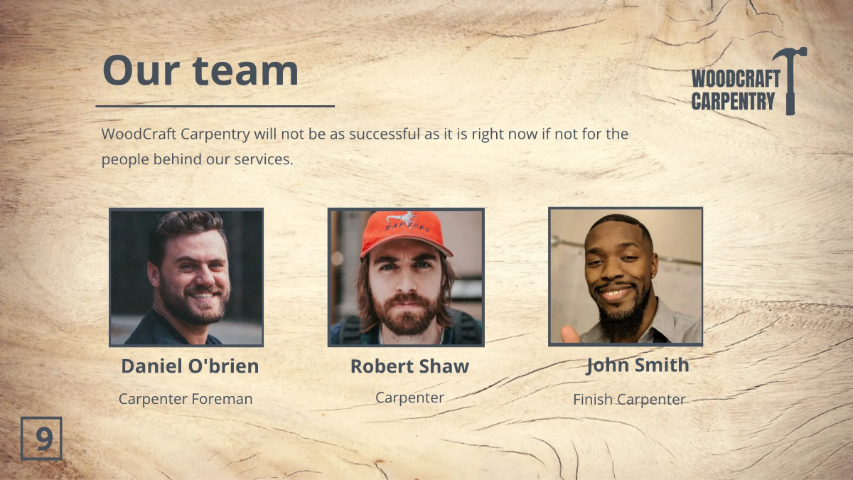 Free Carpenter Presentation Template to Edit Online