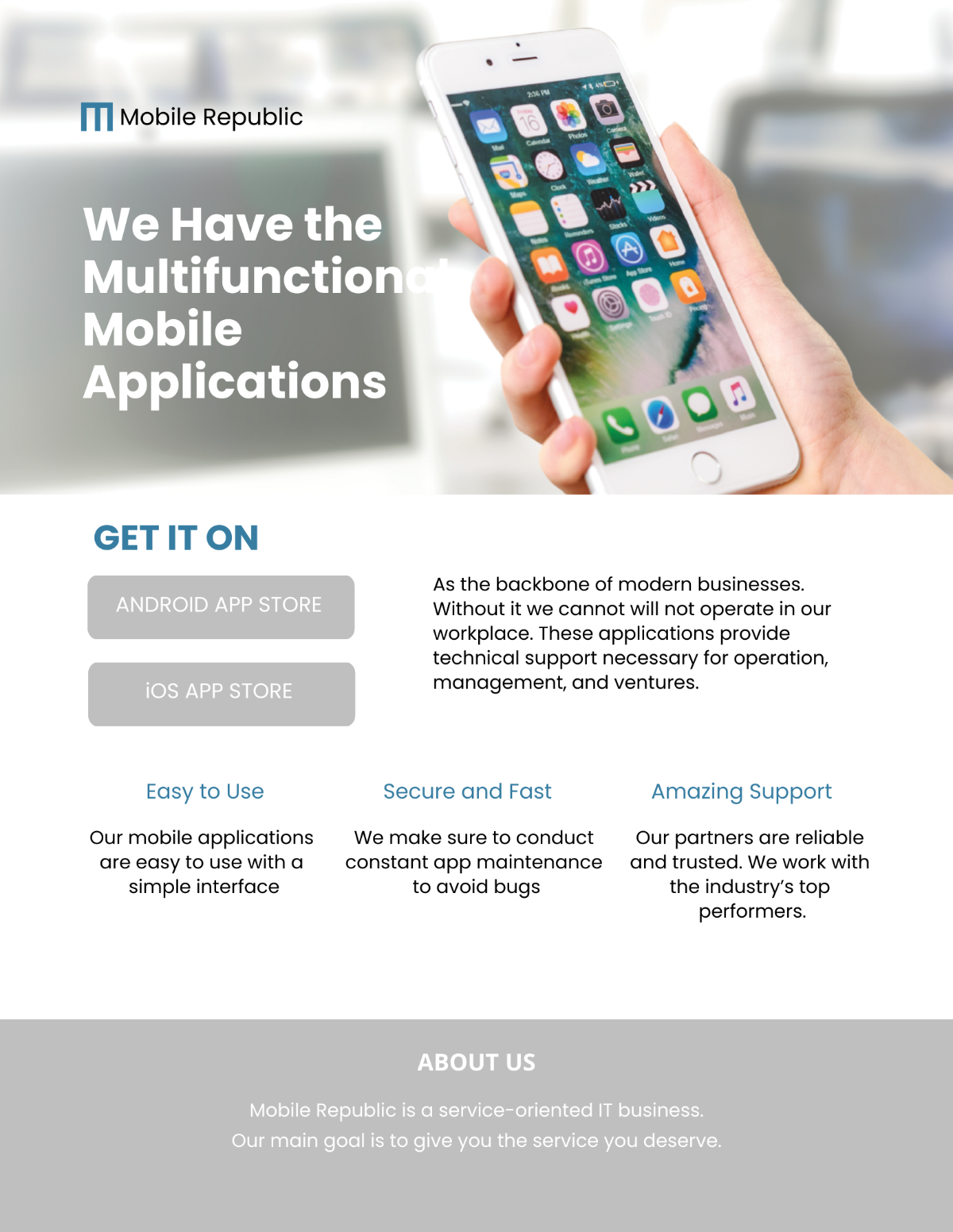 Sample Mobile App Flyer Template - Edit Online & Download