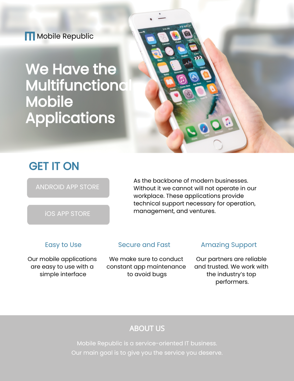 Sample Mobile App Flyer Template