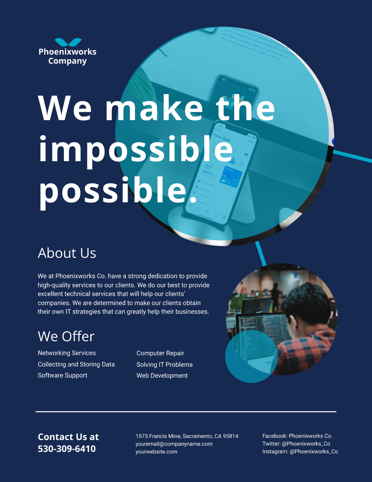 Sample IT Company Flyer Template - Edit Online & Download