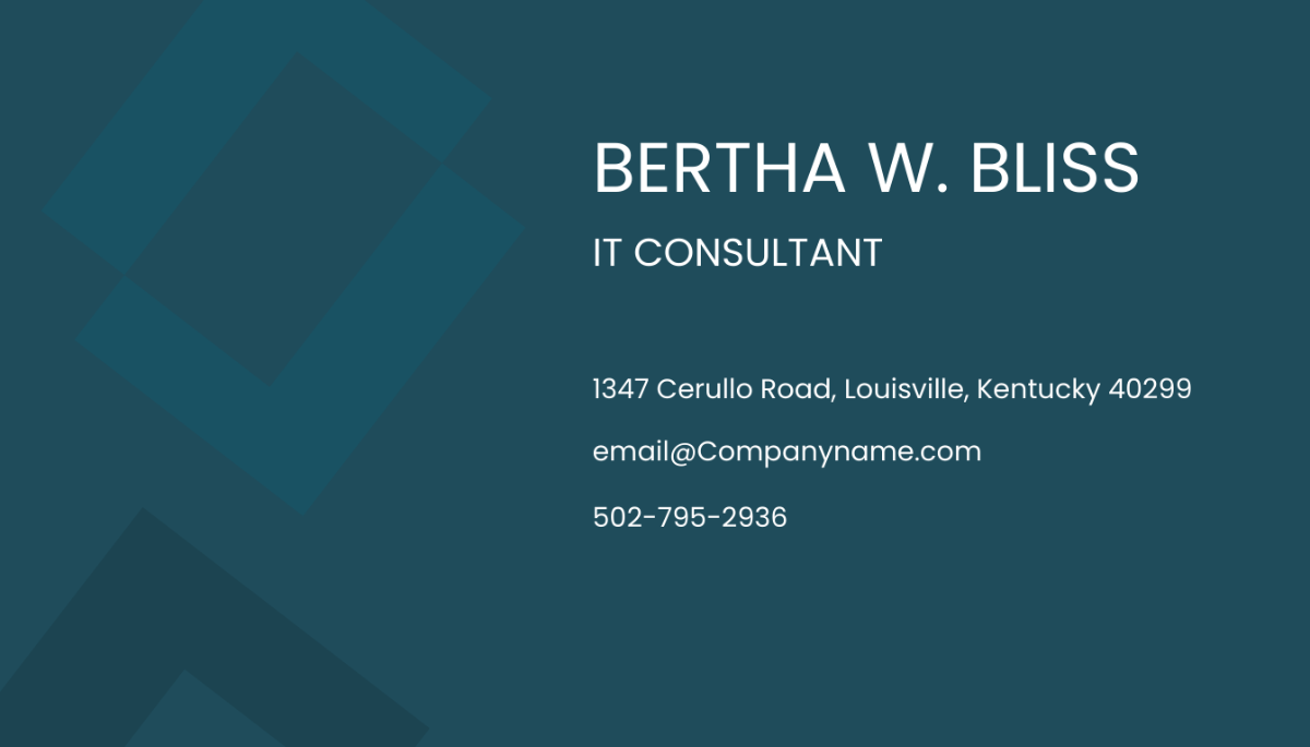 IT Consultant Business Card
