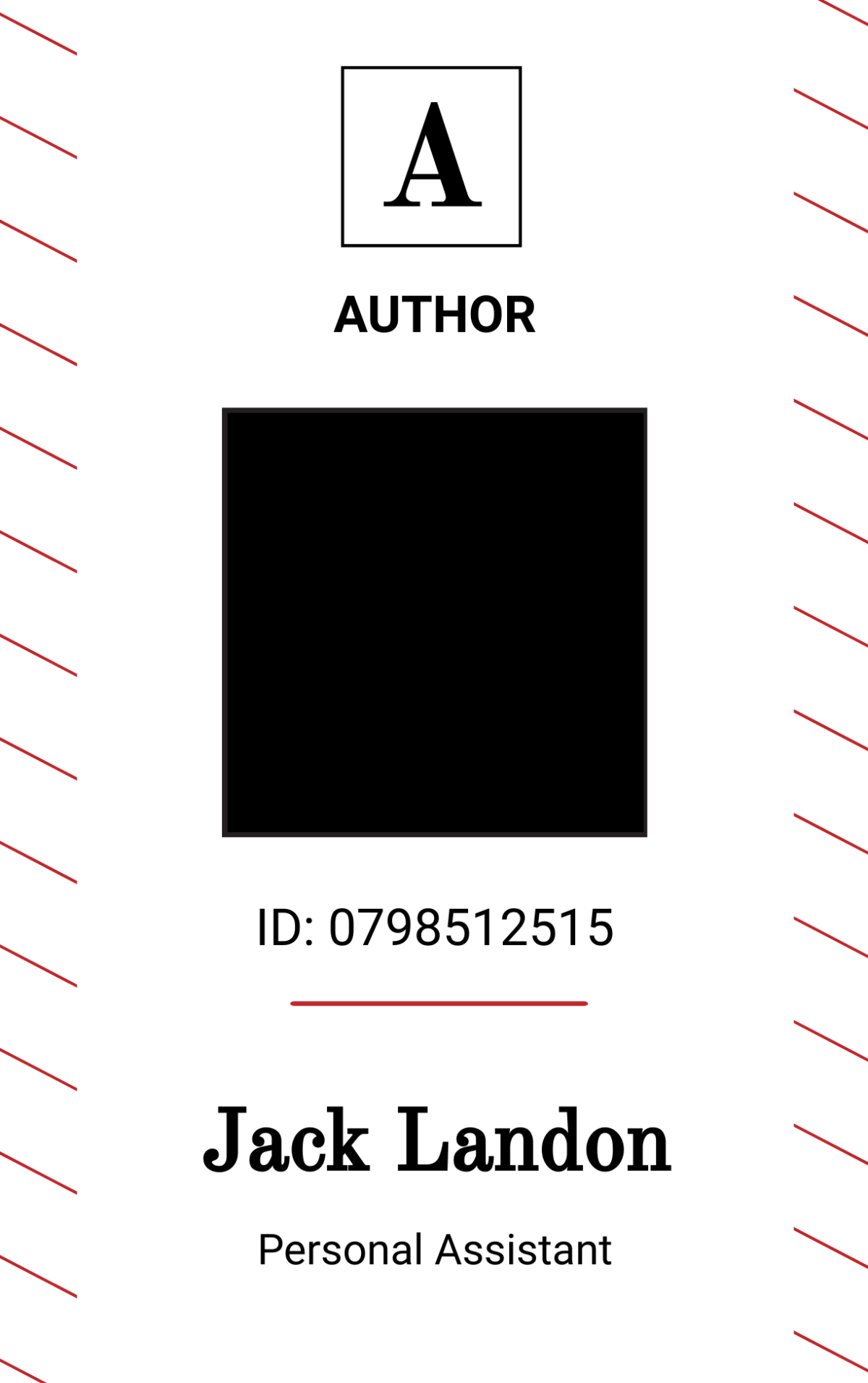 Author ID Card Template
