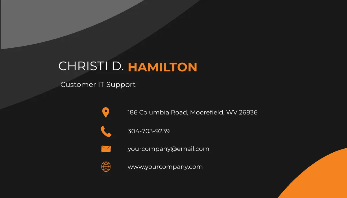 Free IT Support Business Card Template to Edit Online