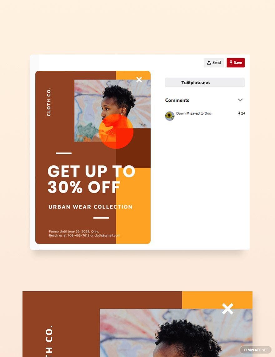 New Year Sale Pinterest Pin Template in PSD