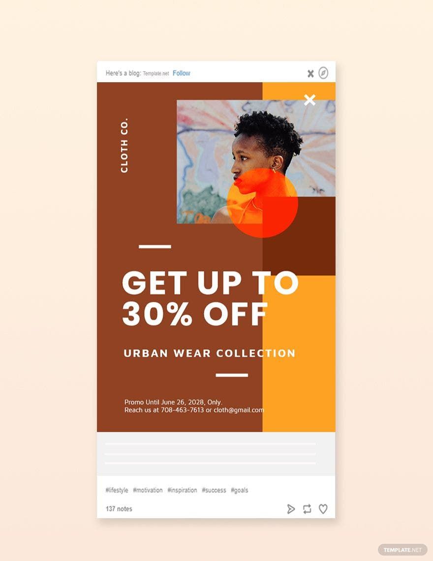 New Year Sale Tumblr Post Template in PSD